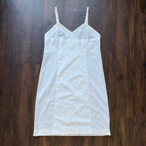 Vintage Sliperfection White Cotton Blend Slip Dress Adjustable Straps Size 36 - Picture 1 of 12